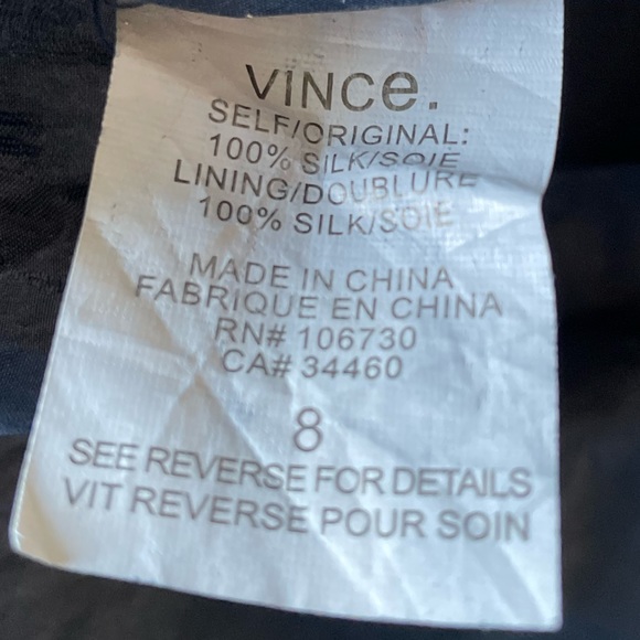 Vince navy silk shift dress 8 - Picture 4 of 5